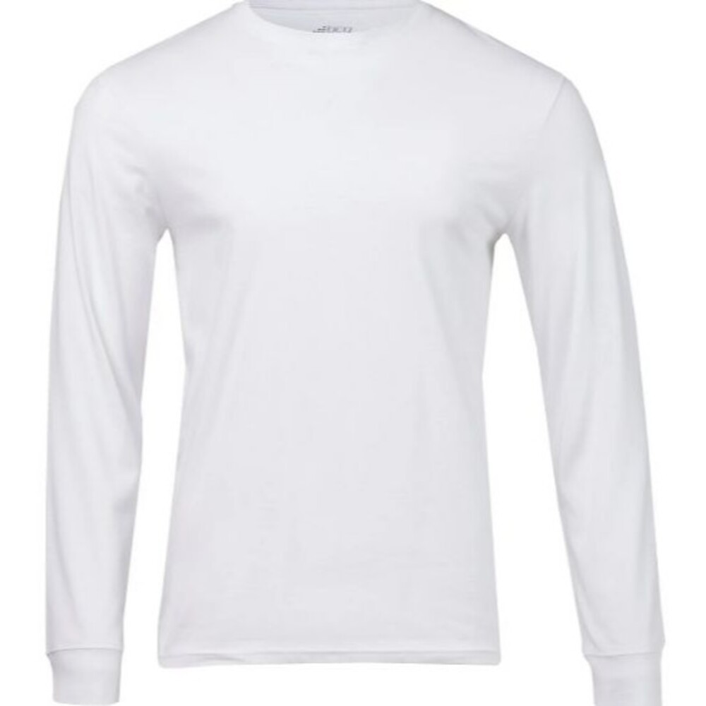 BCG Bright White Essential Crew Neck Long Sleeve T-shirt Men's Size Large